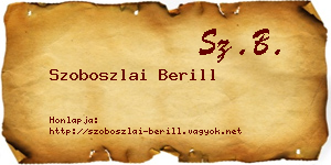 Szoboszlai Berill névjegykártya